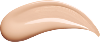 Kremowy swatch półmatowego podkładu TIRTIR Mask Fit Red Cushion 21C Cool Ivory, jasny beż.