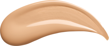 Beżowy, kremowy swatch podkładu TIRTIR Mask Fit Red Cushion 24N Latte, z półmatowym wykończeniem.