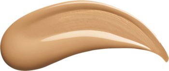 Kremowy swatch podkładu TIRTIR Mask Fit Red Cushion 31N French Beige, półmatowy, gładki, widok z bliska.