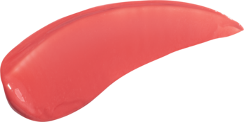 Błyszcząca, koralowa smuga tintu do ust TIRTIR Waterism Glow Tint Merry Coral, widok z bliska.
