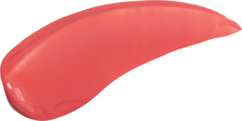 Błyszcząca, koralowa smuga tintu do ust TIRTIR Waterism Glow Tint Merry Coral, widok z bliska.