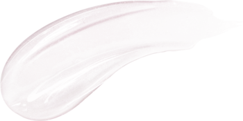 Błyszczący różowy TIRTIR Waterism Lip Plumper z brokatem, ukazany jako półprzejrzysta smuga na białym tle, dający objętość.