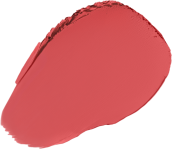 Mocny swatch Bourjois Macaron Melt Honey Nougat: czerwono-koralowy róż/pomadka, kremowa, matowa tekstura.