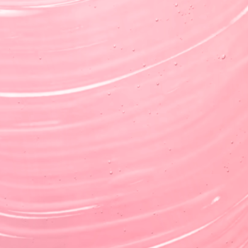 Różowa żelowa baza pod makijaż Make-up Fixing Gel Primer, zbliżenie na lekką konsystencję z bąbelkami.
