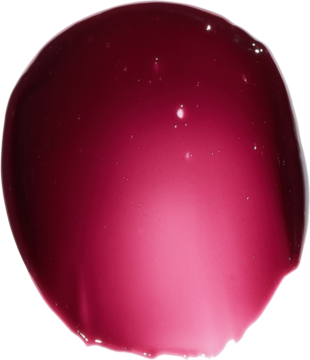 Błyszczący swatch peptydowego balsamu Your Kaya Midnight Cherry, intensywna wiśnia z różowym gradientem.
