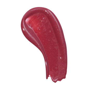 Swatch błyszczyka Revolution Pout Bomb Plumping Gloss w odcieniu Rosewood Rose Pink, lśniący, kremowy róż.