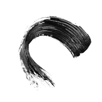 Gęsta, czarna smuga wodoodpornego tuszu do rzęs Revolution Big Lash XL Volume Mascara na białym tle.