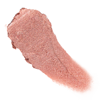 Zbliżenie na błyszczącą, różowo-beżową smugę kremowego cienia J.Cat Beauty Shimmie Struck Shadow Stick Luminary Dream.