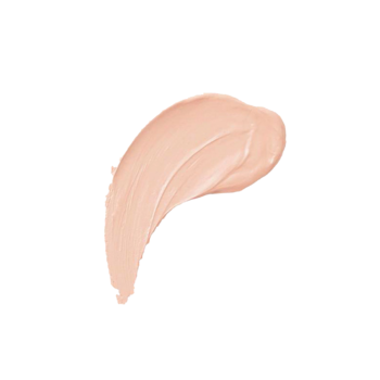 J.Cat Beauty baza pod cienie, zbliżenie kremowej, jasnobeżowej smugi produktu na czarnym tle.