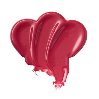Różowa błyszcząca pomadka Essence Glossy Glaze 03, kremowa smuga na czarnym tle.