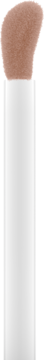 Catrice Melted Sun Liquid Bronzer 005 Tan Lines. Biała tubka z puszystym brązowym pędzelkiem, widok z przodu.