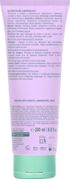 Tył różowej tubki balsamu ujędrniającego Onsen Detox 200 ml z zielonym dnem, widoczna lista składników.