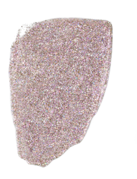 Próbka brokatowego eyelinera Wibo Glitterally w pudrowym różu z intensywnym, metalicznym połyskiem.