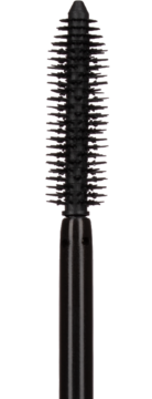 Wibo Flirt Mode czarna szczoteczka tuszu do rzęs, wydłużająca i rozdzielająca, z gęstymi włoskami, widok z bliska.