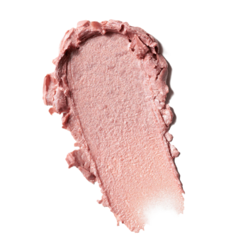 Kremowy rozświetlacz Everybody London Pink. Zbliżenie na różowy swatch z efektem tafli, masełkowa konsystencja.