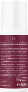 Tył Miya myAGEblocker Odżywczy krem regenerujący 50ml. Ciemnoczerwone opakowanie z białym tekstem o produkcie.