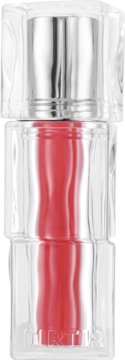 Mini nawilżający tint TIRTIR Waterism Glow Tint Rose Bell, intensywny różowo-czerwony kolor w przezroczystej obudowie, widok z przodu.