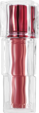 Mini tint TIRTIR Waterism Glow Tint Fig Me. Przezroczysta butelka z bordowym płynem i logo marki, widok z przodu.