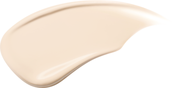 Jasnobeżowa smuga podkładu TIRTIR Mask Fit AI Filter Cushion 13N Fair Ivory, ukazująca gęstą, kremową konsystencję.