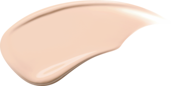 Zbliżenie na gładki, beżowy swatch podkładu TIRTIR Mask Fit AI Filter Cushion 17C Porcelain, wysokie krycie.