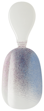 Tips Kiss Salon X-tend, ozdobny, z efektem syrenki ombre różowo-niebieskim, białe końce, widok z przodu.