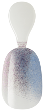 Tips Kiss Salon X-tend, ozdobny, z efektem syrenki ombre różowo-niebieskim, białe końce, widok z przodu.