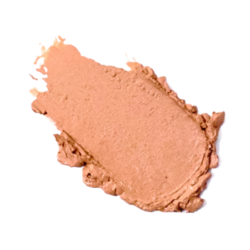 Kremowy swatch różu Brush UP! by Maxineczka Virgin Glow w brzoskwiniowo-różowym odcieniu, elastyczna konsystencja.