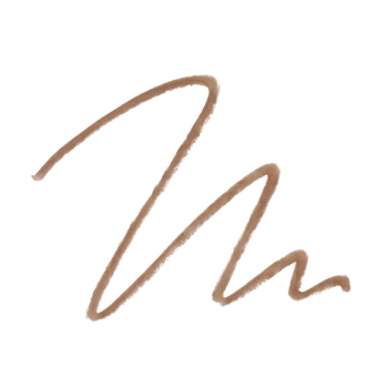 Falista kreska z kredki do brwi e.l.f. Instant Lift Taupe, prezentująca kolor i kremową formułę.