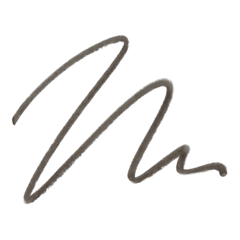 Próbka koloru kredki do brwi e.l.f. Instant Lift Deep Brown, widoczna jako gruby, falisty pociągnięcie.