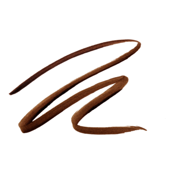 Kreska wodoodpornego eyelinera e.l.f. w pisaku Deep Brown: matowa, ciemnobrązowa smuga na białym tle.