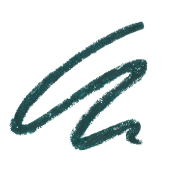 e.l.f. Smoky Kohl Eyeliner Rare Emerald: rozmazana, intensywna kreska w odcieniu szmaragdowej zieleni na białym tle.