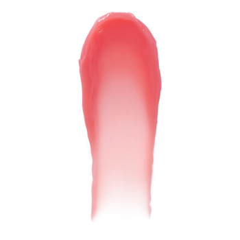 Różowy swatch nawilżającego balsamu do ust e.l.f. Squeeze Me Strawberry, na białym tle, z efektem gradientu.
