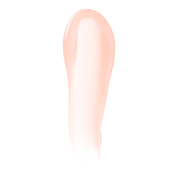 Rozmaz ultrabłyszczącego olejku do ust e.l.f. Glow Reviver Coral Fixation, w jasnym odcieniu koralowym.