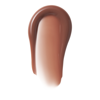 Zbliżenie na błyszczącą próbkę olejku do ust e.l.f. Glow Reviver w odcieniu Honey Talks, ciepły brąz.