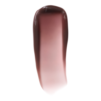 Balsam do ust e.l.f. Glow Reviver Melting Blackberry Sorbet, błyszczący swatch w odcieniu jeżyny, z efektem gradientu na białym tle.