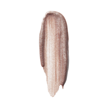 Metaliczny, różowo-złoty swatch płynnego rozświetlacza e.l.f. Halo Glow Wand Rose Quartz na białym tle.