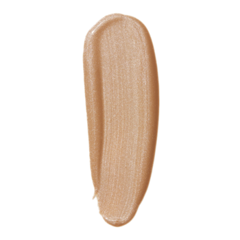 Maznięcie płynnego rozświetlacza e.l.f. Halo Glow Liquid Filter w odcieniu Medium Neutral, na białym tle.