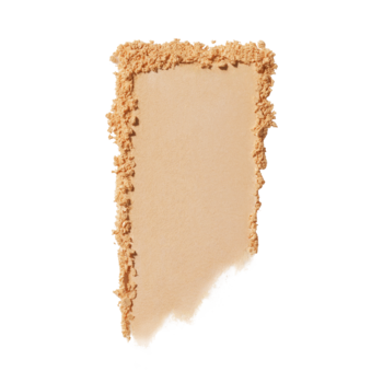 Zbliżenie na prostokątny, jasnobeżowy swatch lekkiego pudru prasowanego e.l.f. Halo Glow Fair Warm.