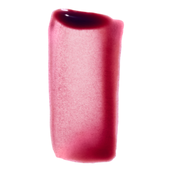Półtransparentny swatch tintu e.l.f. Sheer For It Plums Up, burgundowy kolor o lekkiej, wodnistej formule.