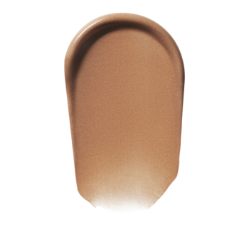 Swatch kropel brązujących e.l.f. Skin Rose Gold, ciepły, lśniący brąz na białym tle, ukazujący kremową teksturę.