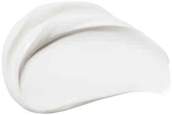 Duża, biała, kremowa smuga mineralnego kremu SPF 50+ I'm From z ryżem Goami, ukazująca jedwabistą teksturę.