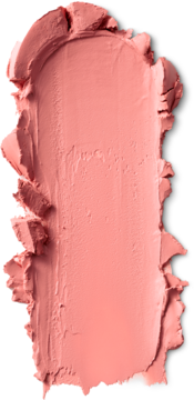 Teksturowany swatch Paese Butter Blend Stick Coral. Kremowy róż w sztyfcie w ciepłym, brzoskwiniowym koralu.
