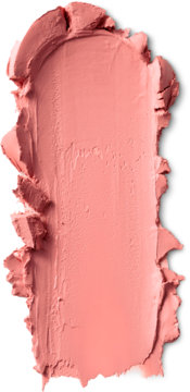 Teksturowany swatch Paese Butter Blend Stick Coral. Kremowy róż w sztyfcie w ciepłym, brzoskwiniowym koralu.