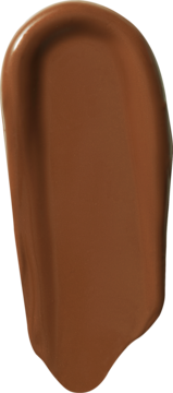Płynny bronzer e.l.f. Camo Deep, ciemnobrązowa, gładka smuga kosmetyku. Zbliżenie na próbkę koloru.