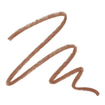 Próbka koloru kredki do brwi e.l.f. Instant Lift Auburn: falista linia brązowo-rudego odcienia.