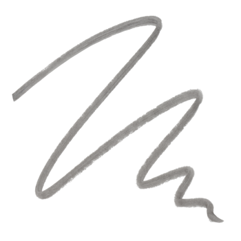 Kredka do brwi e.l.f. Instant Lift w odcieniu Grey: cienkie, faliste pociągnięcie w jasnoszarym kolorze.