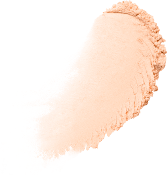 NYX Wonder Snatch Powder Sugar Serve, beżowy, wygładzający swatch pudru transparentnego na czarnym tle.