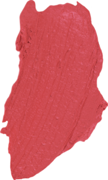 Próbka matowej szminki w intensywnym odcieniu koralowej czerwieni, z delikatnymi pociągnięciami tekstury.