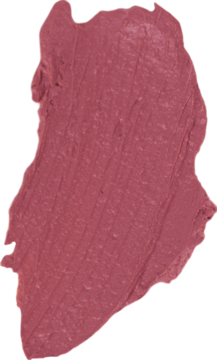 Rozmazany swatch matowej szminki w odcieniu ciemnego różu. Kremowa konsystencja z widocznymi, drobnymi smugami.