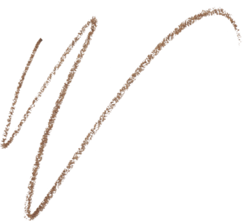 Brązowa, organiczna kreska w kształcie bazgrołu na czarnym tle. Wygląda jak rysunek wykonany kredką.